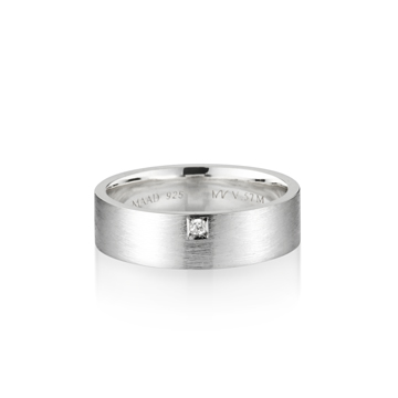 MR-V 플랫밴드링 5.7mm (중) Silver_925 hairline, diamond