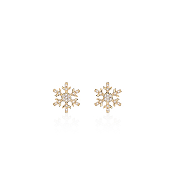 눈의 꽃 귀걸이 (소) 14k CZ