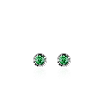 헤미스피어 귀걸이 14k 화이트골드 emerald 0.1ct